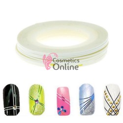 Banda decorativa de unghii 1mm Alba